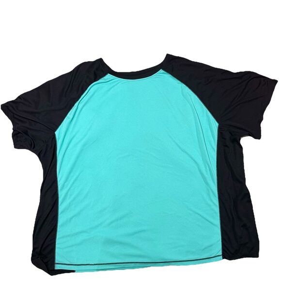 EUC KS Island 8XL Raglan Sleeve Swim Shirt Teal Black Men’s Excellent Condition - Picture 1 of 5